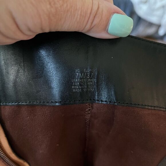 Vince Camuto Brown & Black Leather Riding Boots sz 7 - Picture 8 of 10